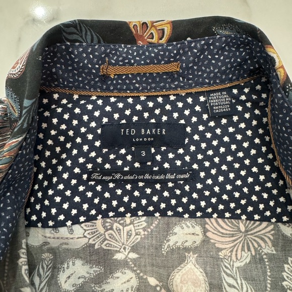 Ted Baker Men’s Shirt, Black Animal print, Size 3 - Picture 9 of 14